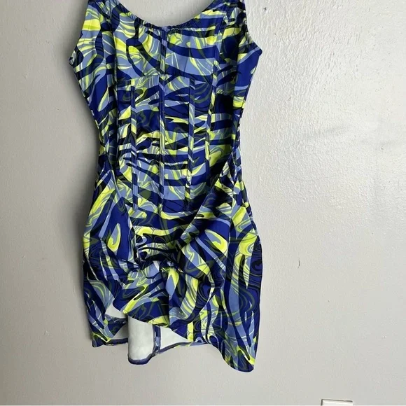 PrettyLittleThing Blue Zebra Print Strappy Corset Bodycon Dress - Picture 8 of 16